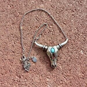 boho ram silver necklace